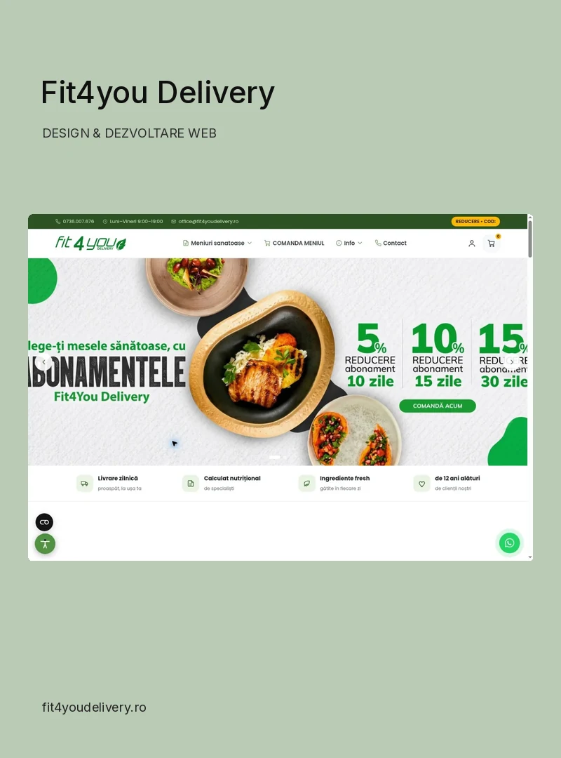 Captură a website-ului Fit4you Delivery